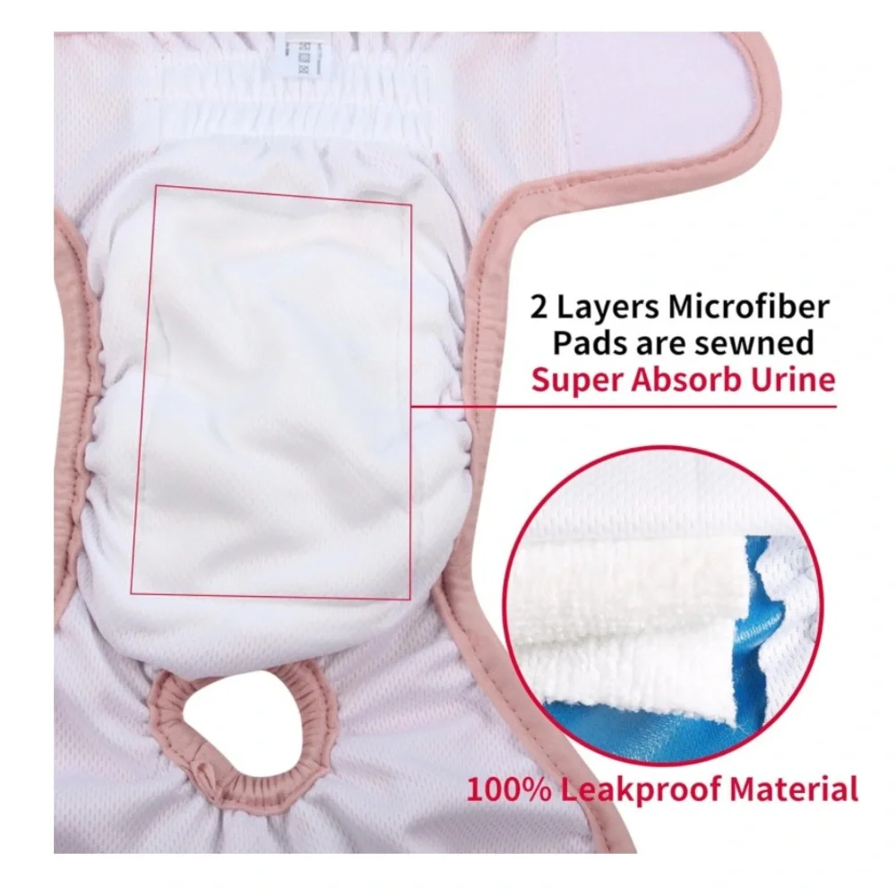 Dog Diapers Washable Female for Small Dogs 4 Pack Size Small